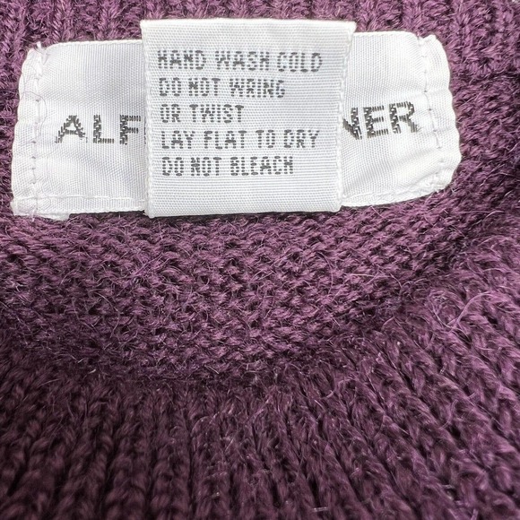 Alfred Dunner Purple Retro Floral Argyle Granny Wool Blend Knit Pullover Sweater - Picture 7 of 9